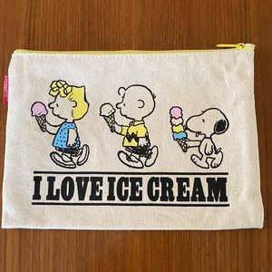 LOVE Peanuts Zippered Canvas Pouch